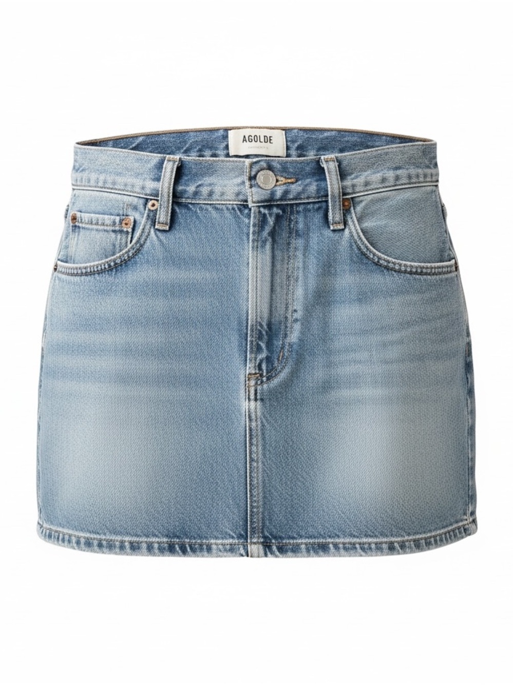 AGOLDE Liv Mini Skirt Light Wash Denim Size 28